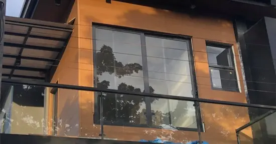 Modern two story exterior WPC siding