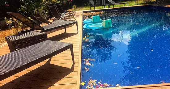 Luxury outdoor pool deck flooring design WPC composite