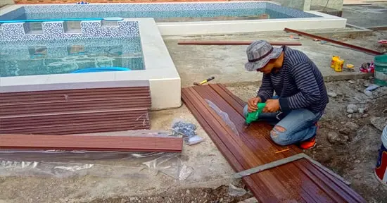 Structural deck renovation poolside